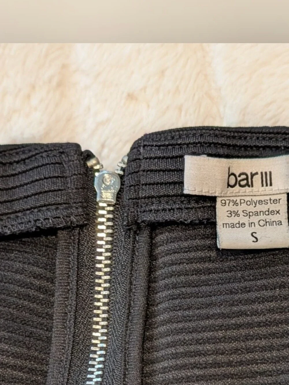 Bar III Black Ribbed Ponte Pencil Skirt
